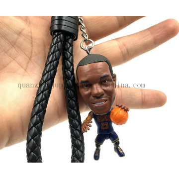 Custom PVC 3D Football NBA Player Keyring Key Ring Chain